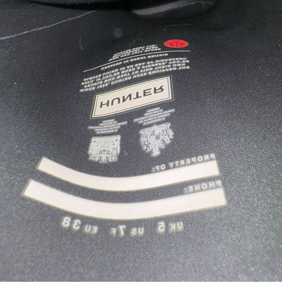 Hunter Original Tall Black Rain Boots + Hunter Boot Socks | Size US 7 / EU 38 - Picture 8 of 10